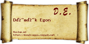 Dömök Egon névjegykártya